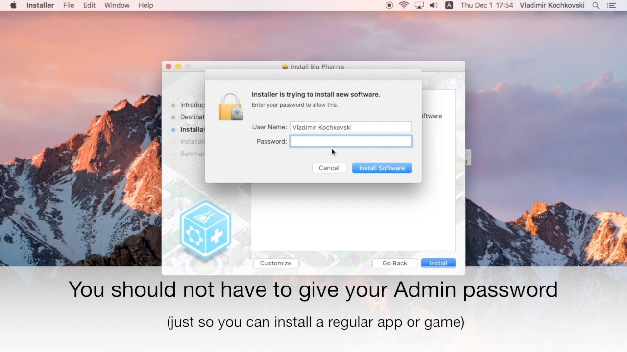 No software to install mac